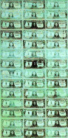 Ausschnitt aus Andy Warhol's '192 One Dollar Bills'